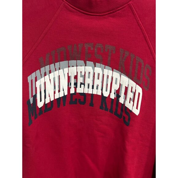 Midwest Kids Uninterrupted NEW Red Pullover Crewneck Sweatshirt Mens Size Medium - Picture 4 of 9